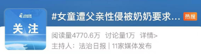 令人发指!女童遭亲父性侵多次,竟被奶奶要求写谅解书?!(图1) 640.png